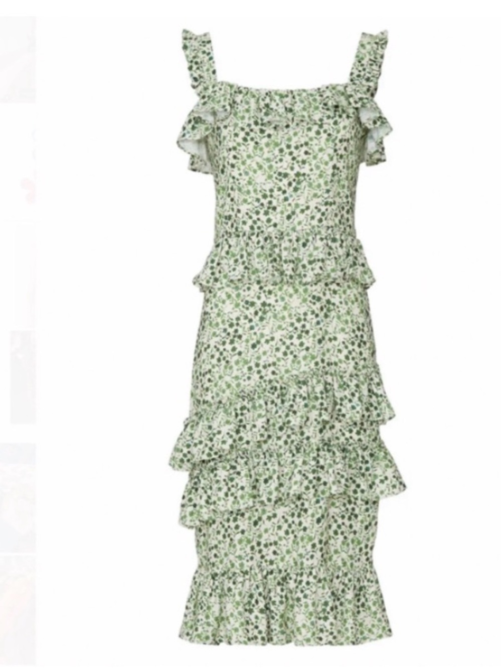 Alexia Admor Green Liv Floral boho Ruffle Dress